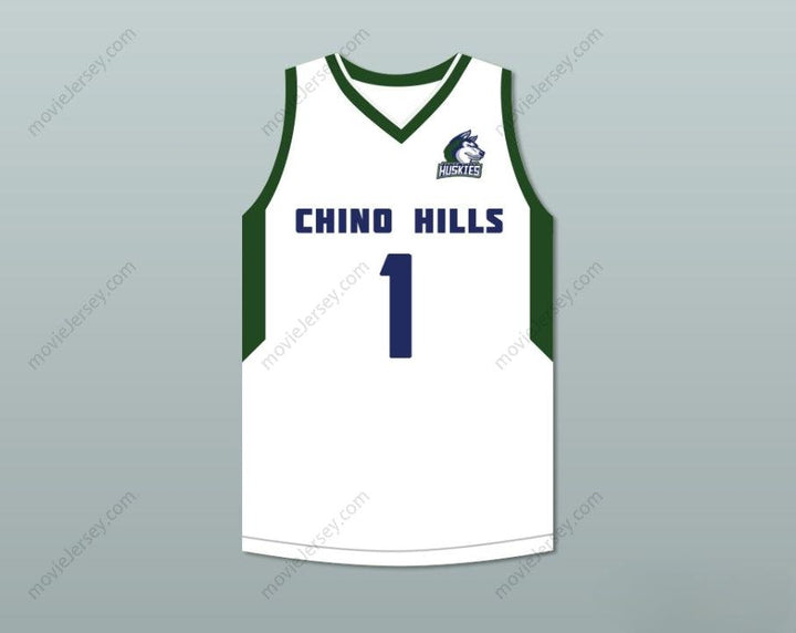 PERSONALIZA Cualquier Nombre Número LAMELO BALL 1 CHINO HILLS HUSKIES CAMISETA DE BALONCESTO BLANCA CON PARCHE 2 Cosida Superior S-6XL