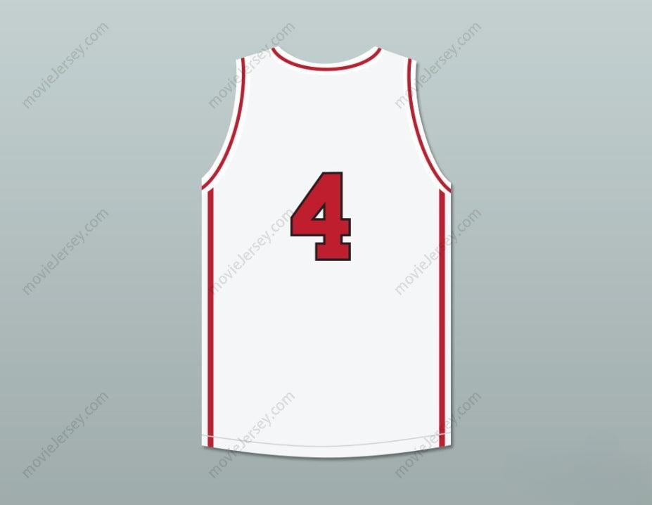 PERSONALIZAR Cualquier Nombre Número GERRARD 4 CAMISETA DE BALONCESTO BLANCA HIGH SCHOOL MUSICAL SKIT MADTV Costuras Reforzadas Tallas S-6XL