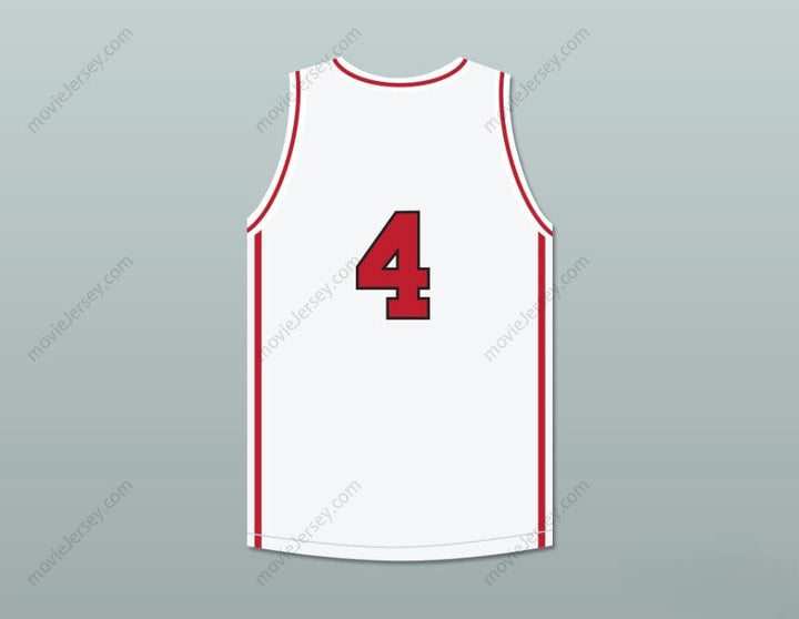 PERSONALIZAR Cualquier Nombre Número GERRARD 4 CAMISETA DE BALONCESTO BLANCA HIGH SCHOOL MUSICAL SKIT MADTV Costuras Reforzadas Tallas S-6XL