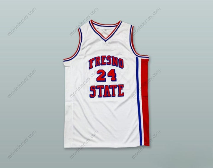 PERSONALIZADO Cualquier Nombre Número CHRIS HERREN 24 FRESNO STATE BULLDOGS BLANCO CAMISETA DE BALONCESTO Cosida Tallas S-6XL