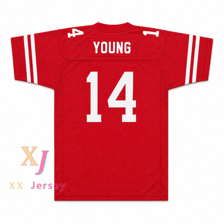 Steve Young 14 Greenwich High School Cardinals Football Jersey — back view