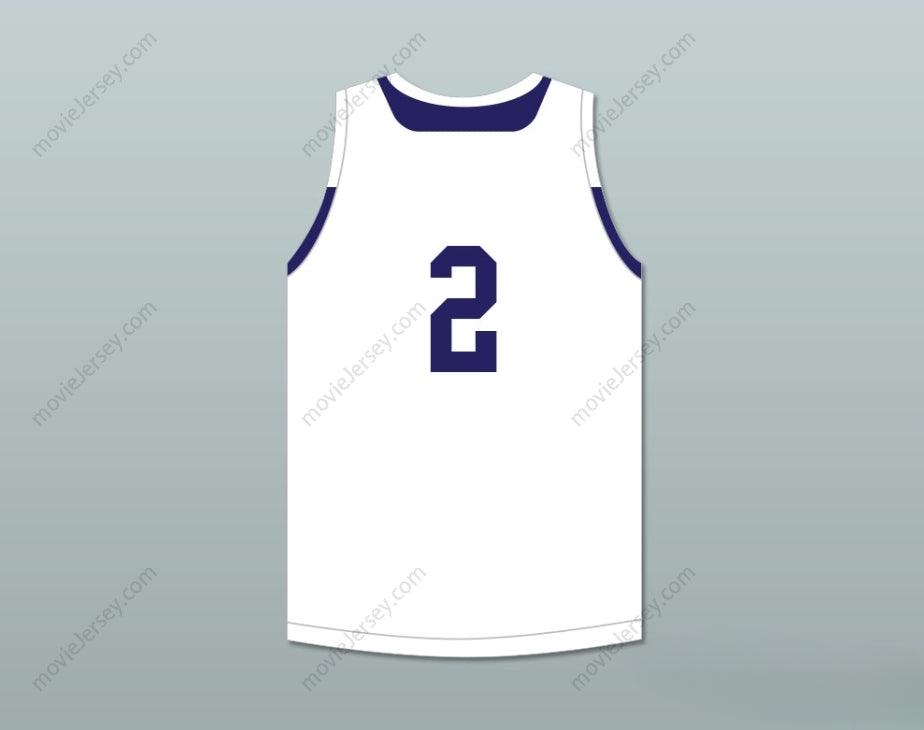 PERSONALIZA CUALQUIER Nombre Número JUGADOR 2 CAMISETA DE BALONCESTO BLANCA Costuras S-6XL