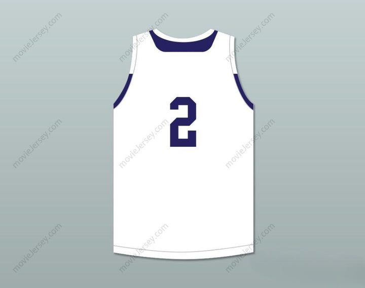 PERSONALIZA CUALQUIER Nombre Número JUGADOR 2 CAMISETA DE BALONCESTO BLANCA Costuras S-6XL