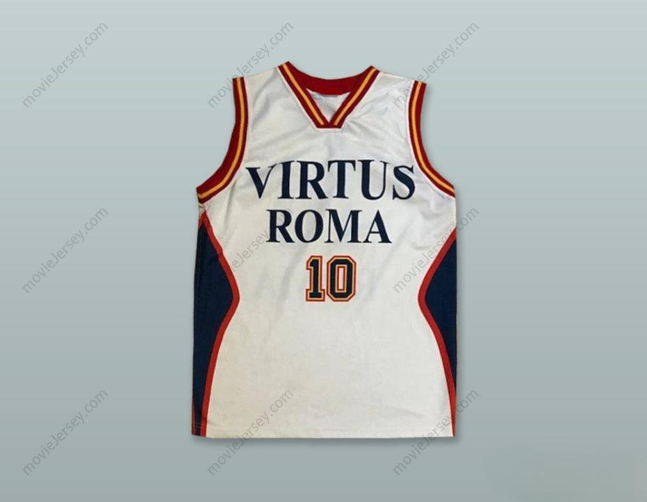 PERSONALIZA Cualquier Nombre Número VIRTUS ROMA 10 BLANCO CAMISETA BALONCESTO Cosido S-6XL