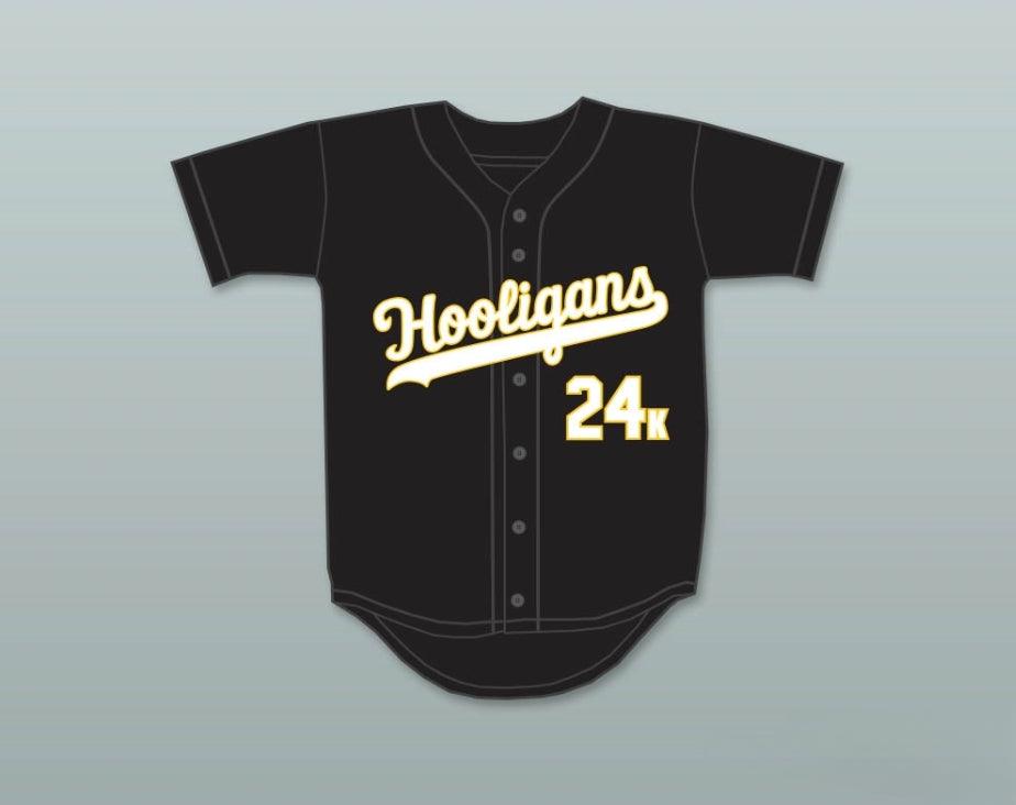 Custom Any Name Number MARS 24K HOOLIGANS BLACK BASEBALL JERSEY Top Stitched S-6XL