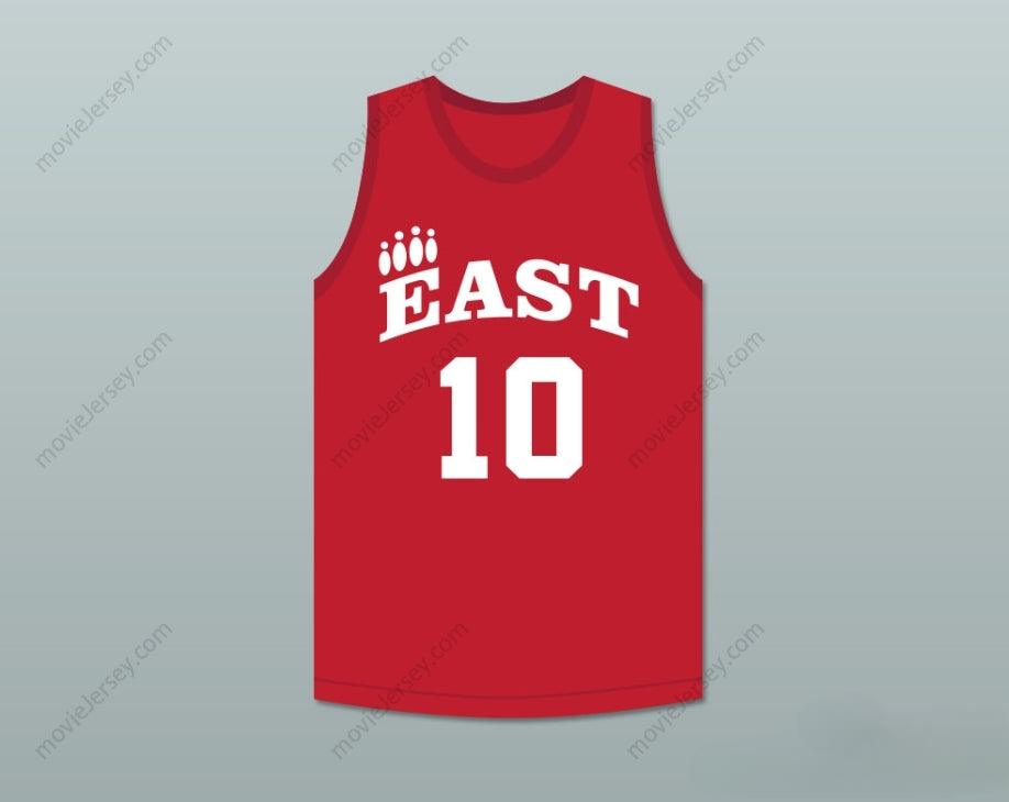 PERSONALIZA Cualquier Nombre Número TROY BOLTON 10 EAST HIGH SCHOOL WILDCATS ROJA JERSEY DE BALONCESTO DE ENTRENAMIENTO Cosida S-6XL