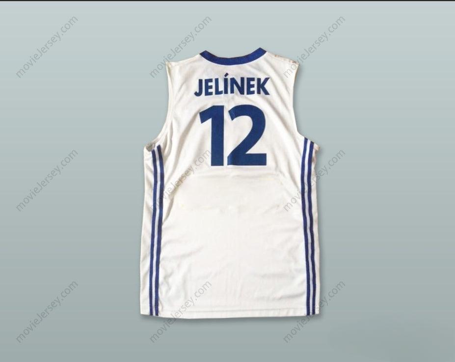 PERSONALIZA Cualquier Nombre Número DAVID JELINEK 12 REPÚBLICA CHECA CAMISETA BALONCESTO Blanca Cosida Tallas S-6XL