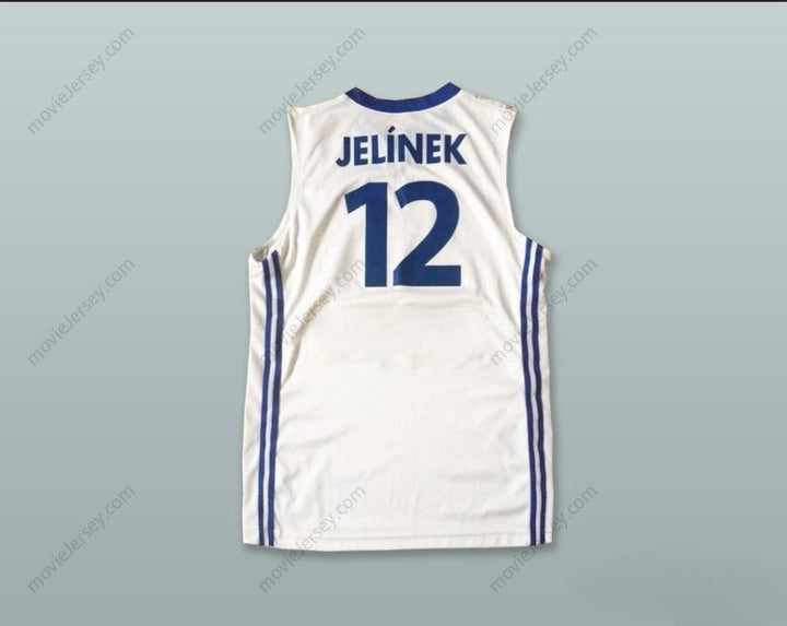 PERSONALIZA Cualquier Nombre Número DAVID JELINEK 12 REPÚBLICA CHECA CAMISETA BALONCESTO Blanca Cosida Tallas S-6XL