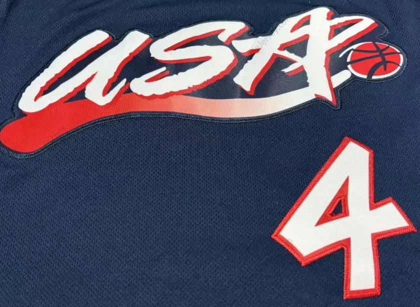 CAMISETA DE BALONCESTO DE VISITANTE DE CHARLES BARKLEY #4 DE ESTADOS UNIDOS DE 1996