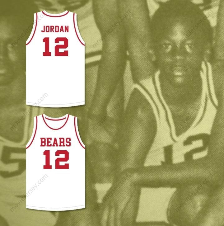 PERSONALIZA CUALQUIER Nombre Número MICHAEL 12 EMMA B TRASK MIDDLE SCHOOL BEARS JERSEY DE BALONCESTO BLANCO 2 Costuras Superior S-6XL