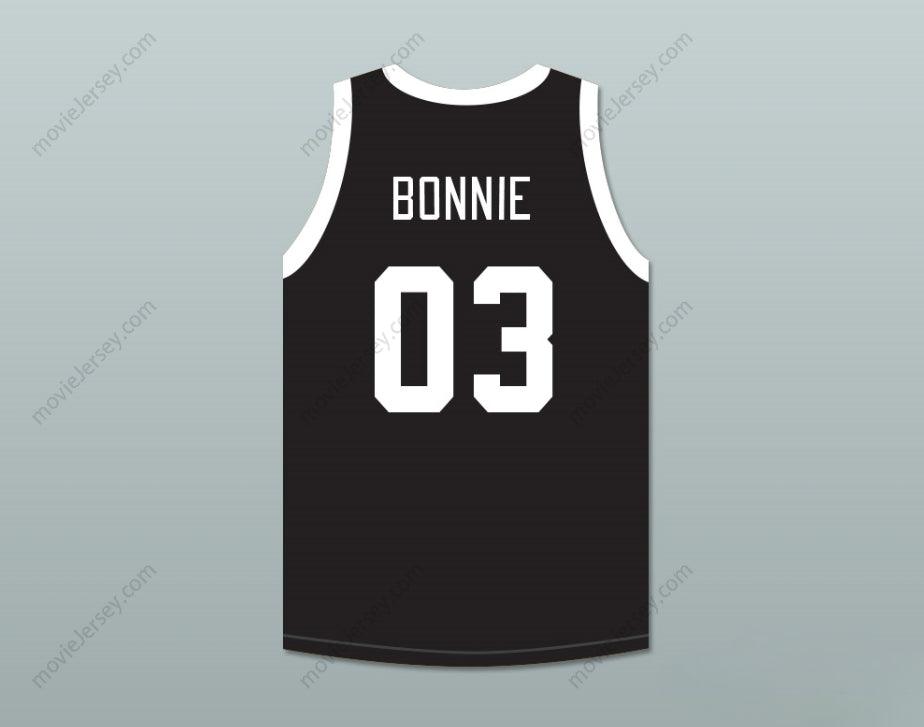 PERSONALIZA Cualquier Nombre Número BONNIE & CLYDE CRIMINAL SUPERSTARS BONNIE 03 CAMISETA DE BALONCESTO Negra Cosida Tallas S-6XL