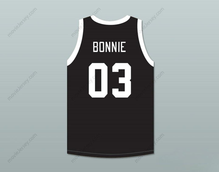 PERSONALIZA Cualquier Nombre Número BONNIE & CLYDE CRIMINAL SUPERSTARS BONNIE 03 CAMISETA DE BALONCESTO Negra Cosida Tallas S-6XL