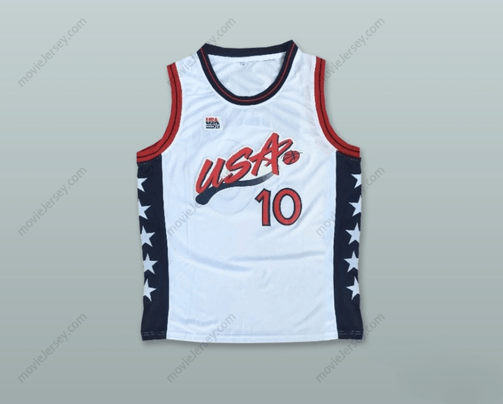 CUSTOM ANY Name Number 1996 REGGIE MILLER 10 USA TEAM HOME BASKETBALL JERSEY Top Stitched S-6XL