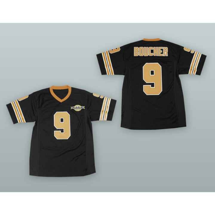 CUSTOM ANY Name Number BOBBY BOUCHER 9 MUD DOGS FOOTBALL JERSEY WITH BOURBON BOWL PATCH Top Stitched S-6XL