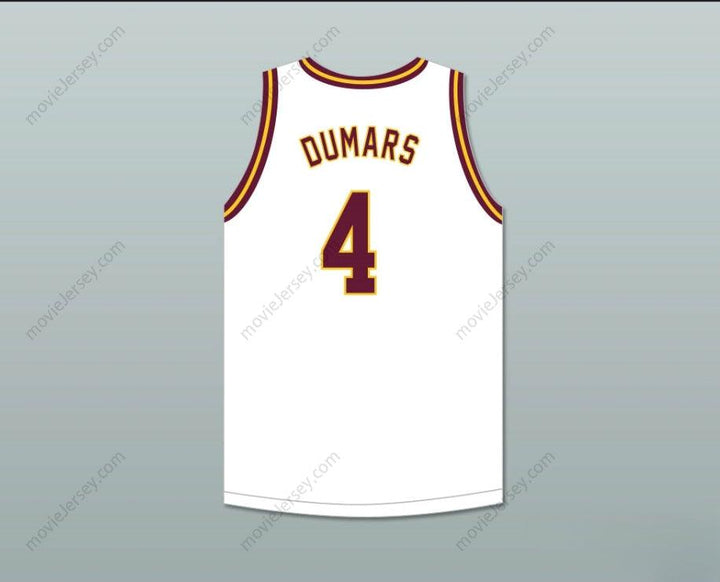 PERSONALIZA CUALQUIER Nombre Número JOE DUMARS 4 CAMISETA DE BALONCESTO BLANCA CHIEFS DE CENTRAL HIGH SCHOOL 1 Superior Cosido S-6XL