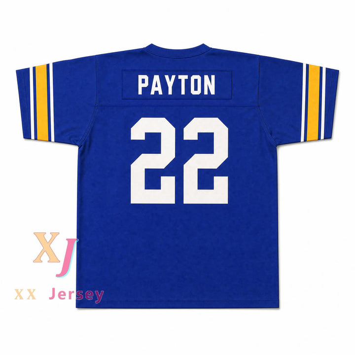 PERSONALIZADO Cualquier Nombre Número WALTER PAYTON 22 COLUMBIA HIGH SCHOOL WILDCATS AZUL CAMISETA DE FÚTBOL Cosida S-6XL
