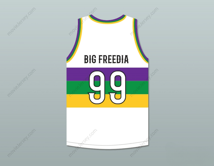 CUSTOM ANY Name Number BIG FREEDIA 99 NOLA BOUNCE WHITE BASKETBALL JERSEY Top Stitched S-6XL