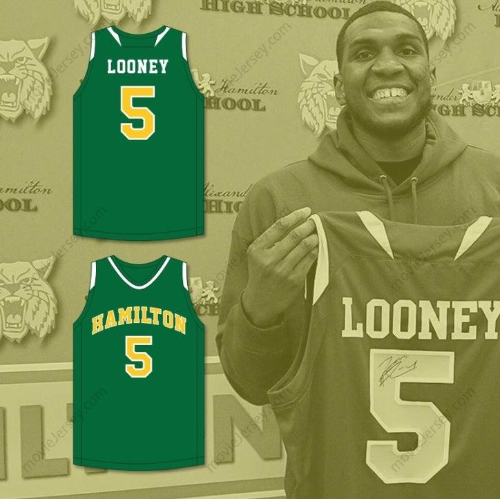 Personalizado CUALQUIER Nombre Número KEVON LOONEY 5 ALEXANDER HIGH SCHOOL WILDCATS VERDE BALONCESTO JERSEY 6 Parte Superior Cosida S-6XL