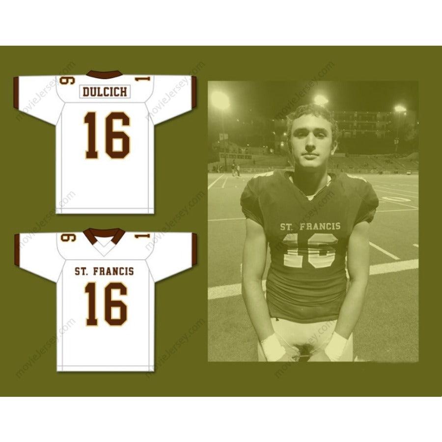 CUSTOM ANY Name Number GREG DULCICH 16 SAINT FRANCIS HIGH SCHOOL GOLDEN KNIGHTS Football Jersey Top Stitched S-6XL