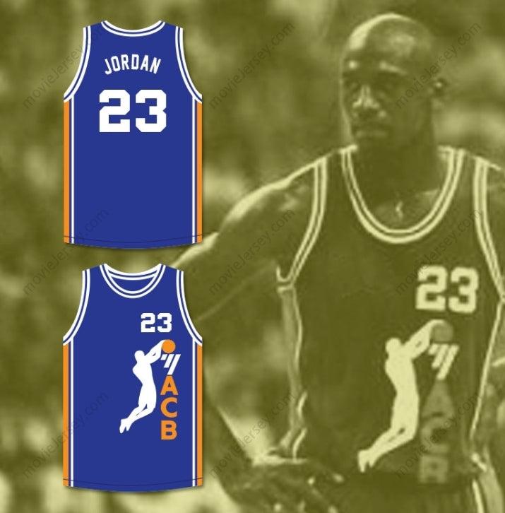 CAMISETA DE BALONCESTO AZUL DE JUEGO DE EXHIBICIÓN PERSONALIZADA MICHAEL 23 ACB 1990 BARCELONA CON CUALQUIER NOMBRE Y NÚMERO, 2 Cosidos, Tallas S-6XL