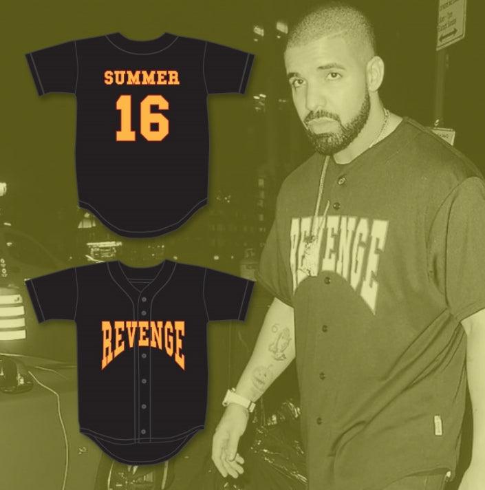 Camiseta de béisbol personalizada con cualquier nombre y número DRAKE SUMMER 16 REVENGE cosida Tallas S-6XL
