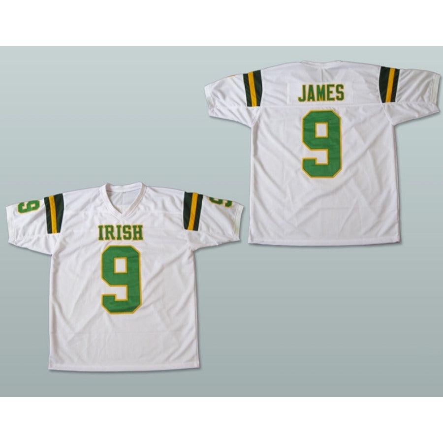 PERSONALIZA Cualquier Nombre Número LEBRON JAMES 9 LUCHANDO IRLANDÉS Camiseta de Fútbol de Escuela Secundaria con Costuras S-6XL