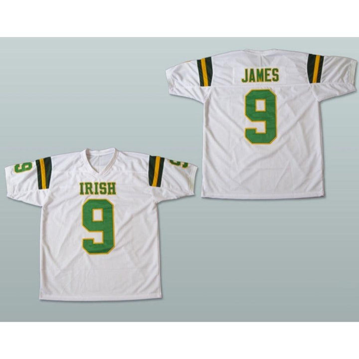 PERSONALIZA Cualquier Nombre Número LEBRON JAMES 9 LUCHANDO IRLANDÉS Camiseta de Fútbol de Escuela Secundaria con Costuras S-6XL