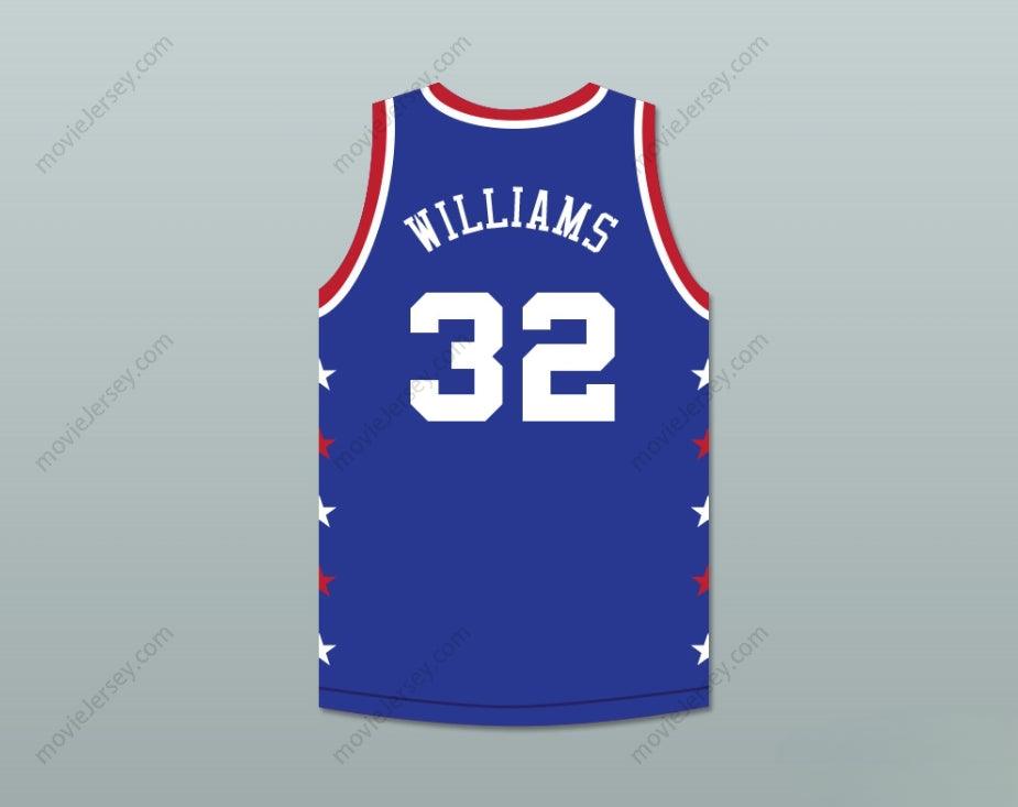 PERSONALIZA CUALQUIER Nombre Número HERB WILLIAMS 32 MAGIC JOHNSON ALL STAR GAME AZUL BALONCESTO JERSEY 1986 MIDSUMMER NIGHT'S MAGIC EVENTO BENÉFICO Costura Superior S-6XL
