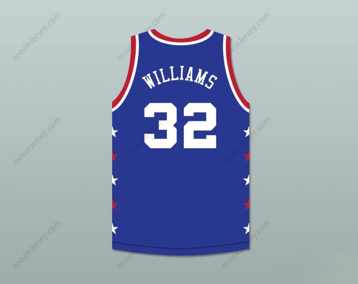 PERSONALIZA CUALQUIER Nombre Número HERB WILLIAMS 32 MAGIC JOHNSON ALL STAR GAME AZUL BALONCESTO JERSEY 1986 MIDSUMMER NIGHT'S MAGIC EVENTO BENÉFICO Costura Superior S-6XL
