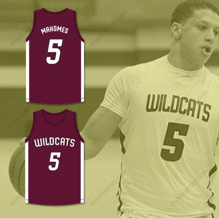 PERSONALIZA CUALQUIER Nombre Número PATRICK MAHOMES 5 CAMISETA BALONCESTO GUINDA WILDCATS HIGH SCHOOL WHITEHOUSE 2 Costuras Reforzadas S-6XL