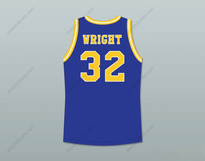 CUSTOM ANY Name Number MONICA WRIGHT 32 CRENSHAW HIGH SCHOOL BLUE BASKETBALL JERSEY WITH LOVE AND BASKETBALL PATCH Top Stitched S-6XL