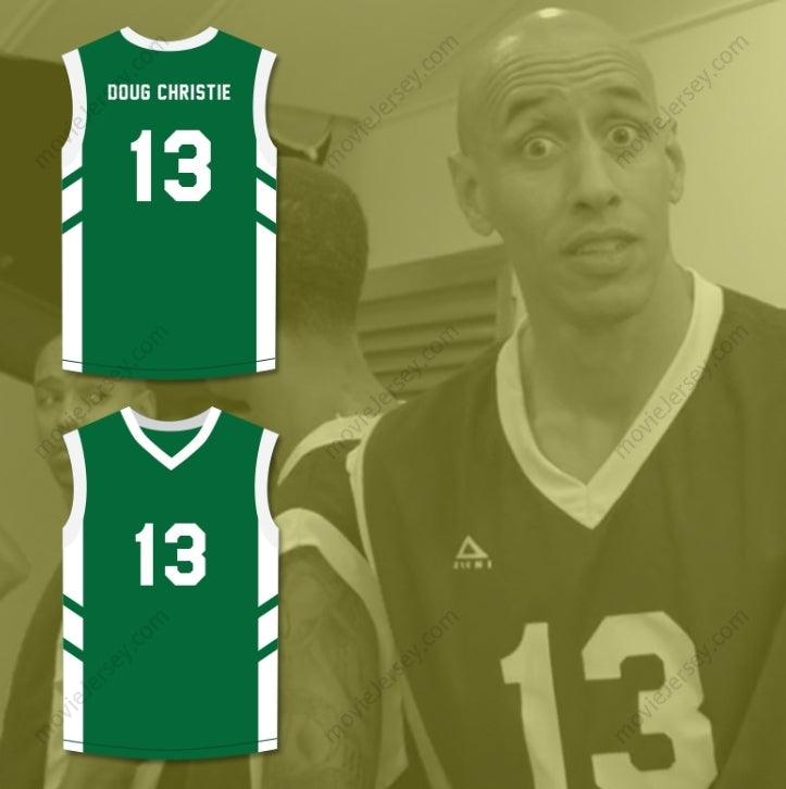 PERSONALIZA Cualquier Nombre Número DOUG CHRISTIE 13 CAMISETA DE BALONCESTO VERDE EL BIG BANG DE DENNIS RODMAN EN PYONGYANG Costuras Superiores S-6XL