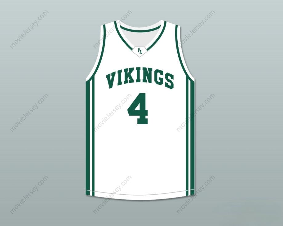 PERSONALIZA Cualquier Nombre Número DAVANTE ADAMS 4 CAMISETA DE BALONCESTO BLANCA DE LOS VIKINGS DE SECUNDARIA Cosida S-6XL