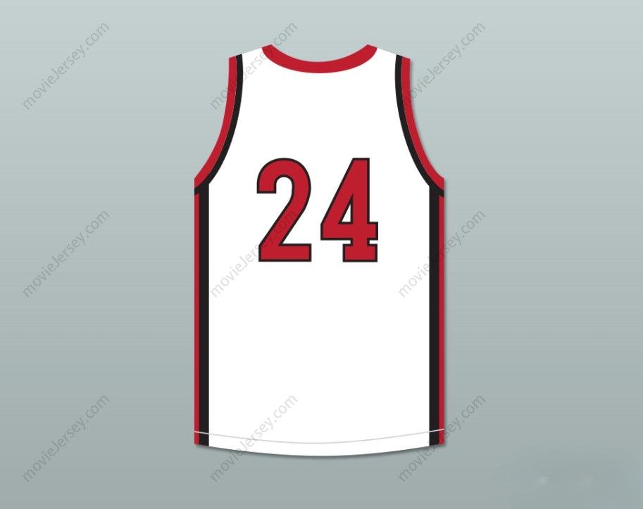PERSONALIZA Cualquier Nombre Número KAWHI LEONARD 24 MARTIN LUTHER KING HIGH SCHOOL CAMISETA DE BALONCESTO BLANCA 1 Parte Superior Cosida S-6XL