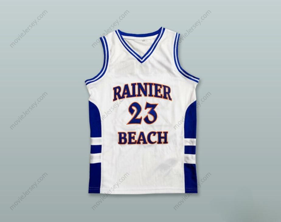 PERSONALIZA Cualquier Nombre Número JAMAL CRAWFORD 23 RAINIER BEACH HIGH SCHOOL VIKINGS CAMISETA BALONCESTO BLANCA Parte Superior Cosida S-6XL