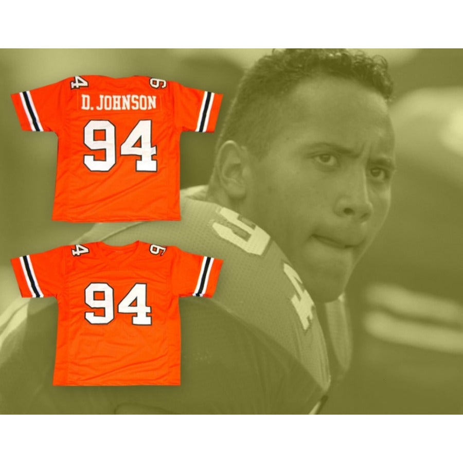 CUSTOM ANY Name Number DWAYNE JOHNSON 94 COLLEGE CAREER Football Jersey Top Stitched S-6XL