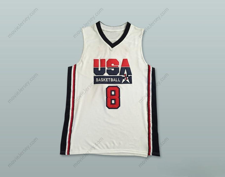 CUSTOM ANY Name Number SCOTTIE PIPPEN 8 USA HOME BASKETBALL JERSEY Top Stitched S-6XL