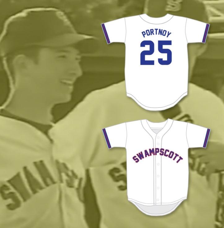 Personaliza cualquier nombre número DAVID PORTNOY 25 CAMISETA DE BÉISBOL BLANCA DE PREPARATORIA Con Costuras Tallas S-6XL