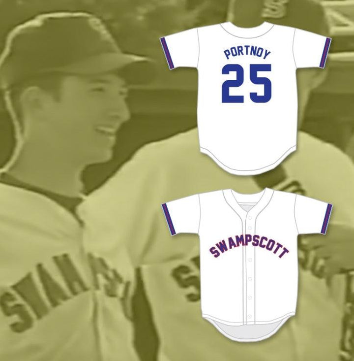 Personaliza cualquier nombre número DAVID PORTNOY 25 CAMISETA DE BÉISBOL BLANCA DE PREPARATORIA Con Costuras Tallas S-6XL