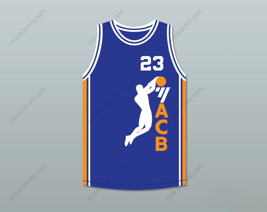 CUSTOM ANY Name Number  MICHAEL  23 ACB 1990 BARCELONA EXHIBITION GAME BLUE BASKETBALL JERSEY 1 Top Stitched S-6XL
