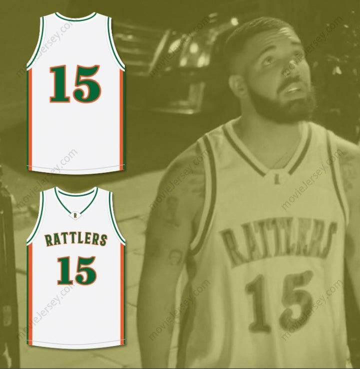 PERSONALIZADO Cualquier Nombre Número DEMARCUS COUSINS 15 LEFLORE HIGH SCHOOL RATTLERS JERSEY DE BALONCESTO BLANCO DRAKE- IN MY FEELINGS Costura Superior S-6XL
