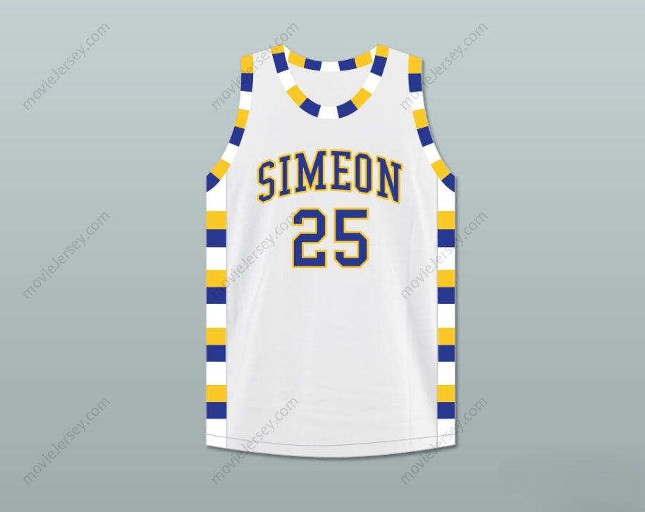 CUSTOM ANY Name Number BEN 'BENJI' WILSON 25 SIMEON CAREER ACADEMY WOLVERINES WHITE BASKETBALL JERSEY Top Stitched S-6XL