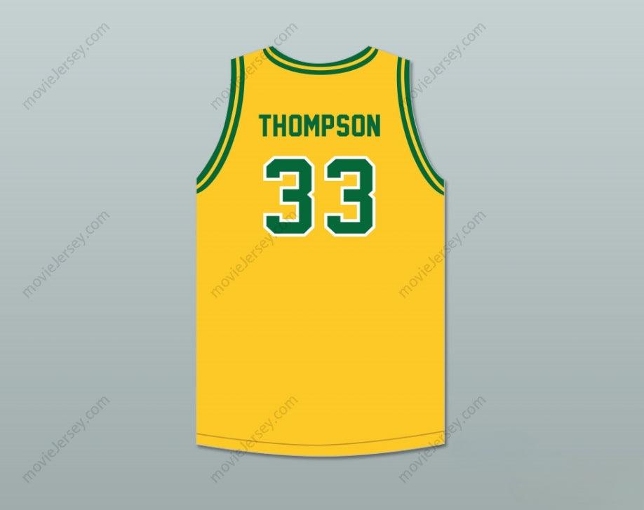 PERSONALIZA Cualquier Nombre Número DAVID THOMPSON 33 CREST HIGH SCHOOL CHARGERS CAMISETA DE BALONCESTO AMARILLA DORADA 1 Top Cosido S-6XL
