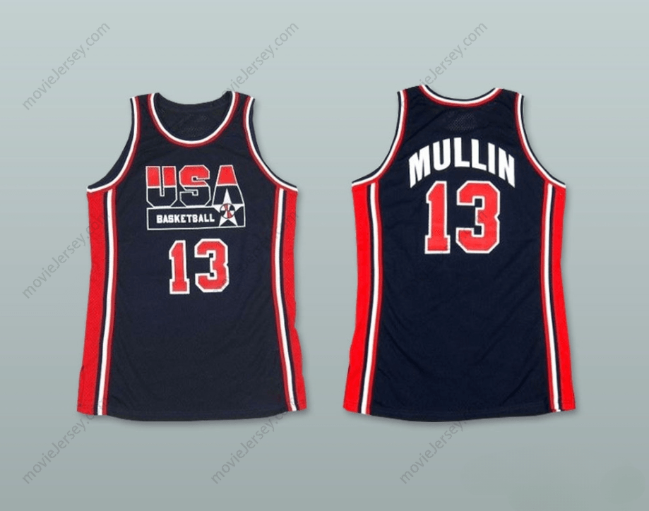 CAMISETA DE BALONCESTO PARA HOMBRE, PERSONALIZABLE CON NOMBRE Y NÚMERO, 1992 CHRIS MULLIN 13 USA, BORDADA, TALLAS S-6XL