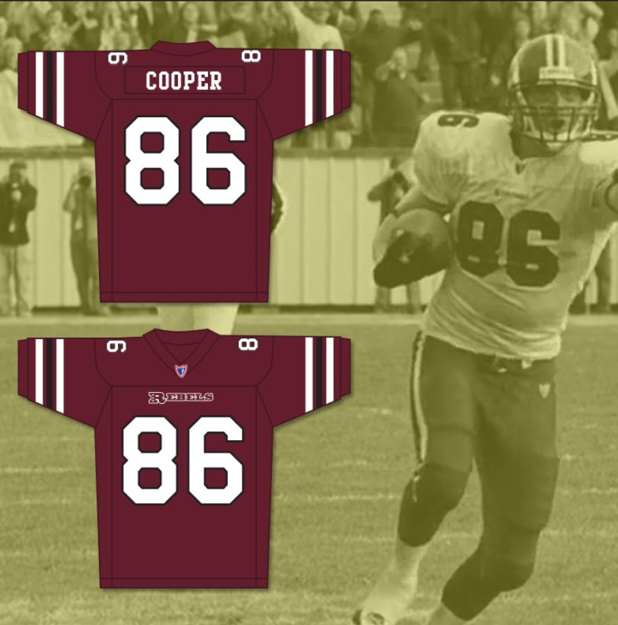 Custom Kyle Cooper 86 Boston Rebels Football Jersey