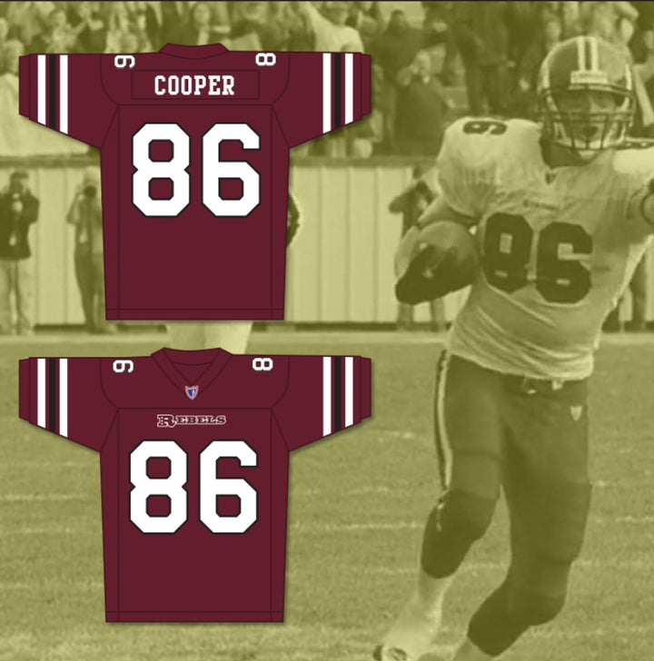 Custom Kyle Cooper 86 Boston Rebels Football Jersey