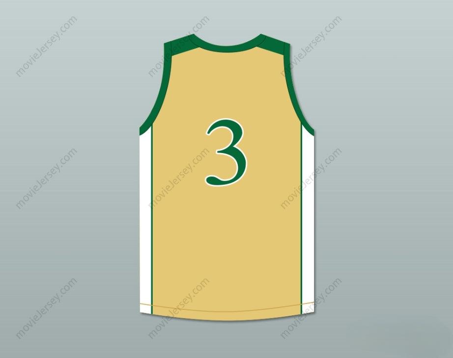 PERSONALIZA CUALQUIER Nombre Número CJ MCCOLLUM 3 GLENOAK HIGH SCHOOL ORO DORADO CAMISETA BALONCESTO 2 Parte Superior Cosida S-6XL