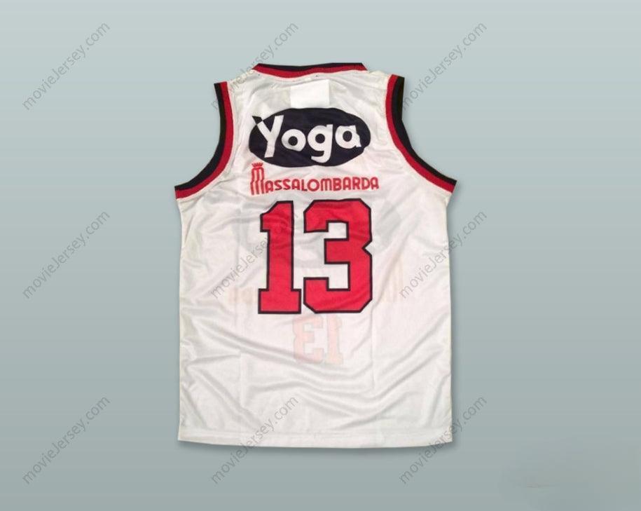 PERSONALIZA Cualquier Nombre Número LEON DOUGLAS 13 FORTITUDO BOLONIA Camiseta Baloncesto Blanca Parte Superior Cosida S-6XL
