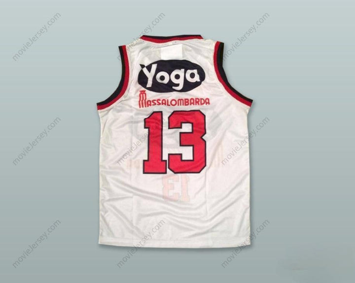 PERSONALIZA Cualquier Nombre Número LEON DOUGLAS 13 FORTITUDO BOLONIA Camiseta Baloncesto Blanca Parte Superior Cosida S-6XL