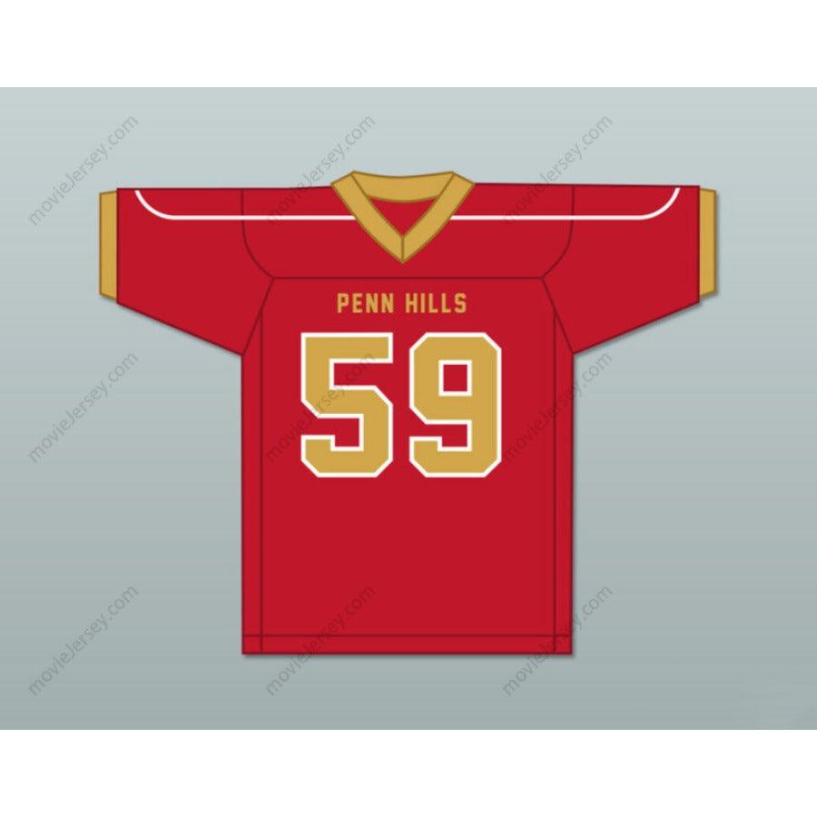 PERSONALIZA CUALQUIER Nombre Número AARON DONALD 59 CAMISETA FÚTBOL AMERICANO PENN HILLS HIGH SCHOOL INDIANS Tallas S-6XL Cosida